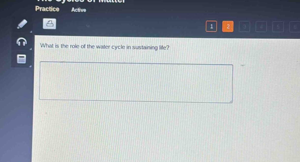 what is the role of the water cycle in sustaining life?