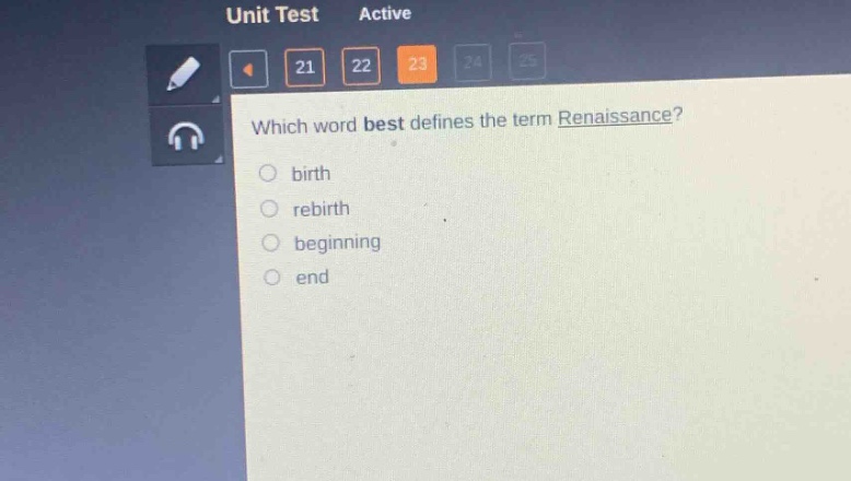 which word best defines the term renaissance?\nbirth\nrebirth\nbeginning\nend