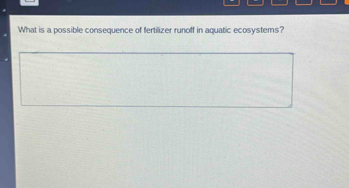 what is a possible consequence of fertilizer runoff in aquatic ecosystems?