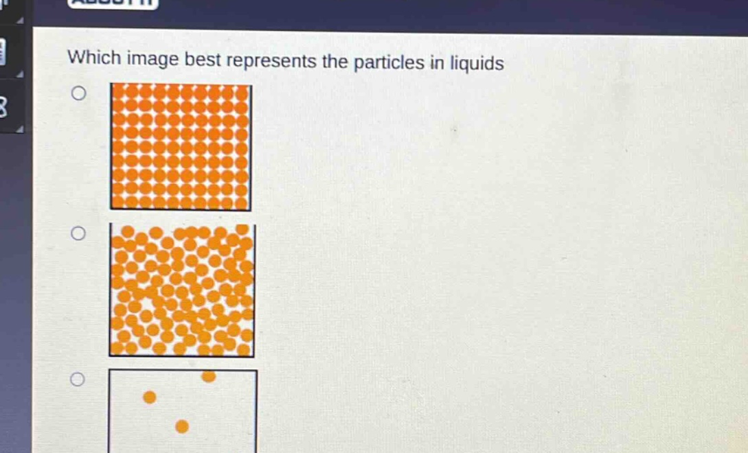 which image best represents the particles in liquids