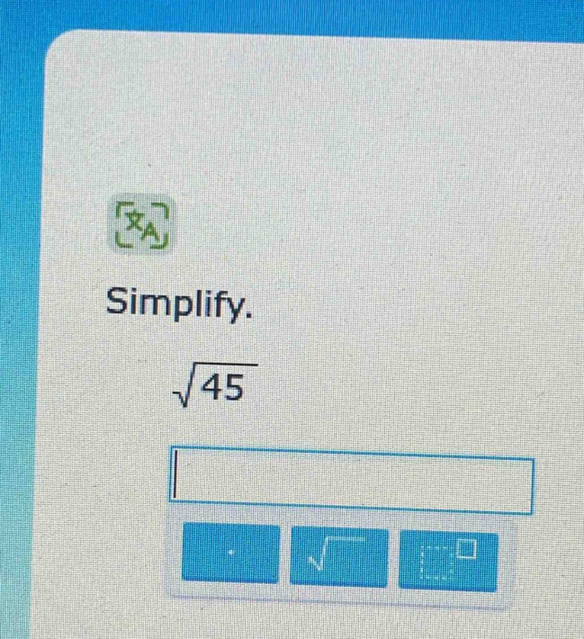simplify.\n$sqrt{45}$