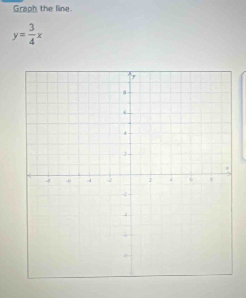 graph the line.\ny = \\frac{3}{4}x