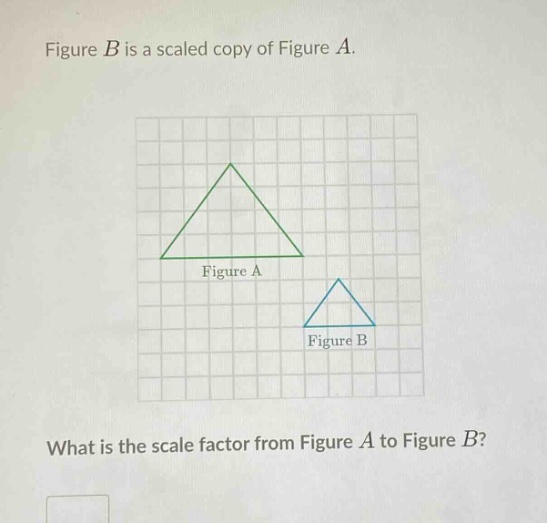 figure b is a scaled copy of figure a. what is the scale factor from figure a to figure b?