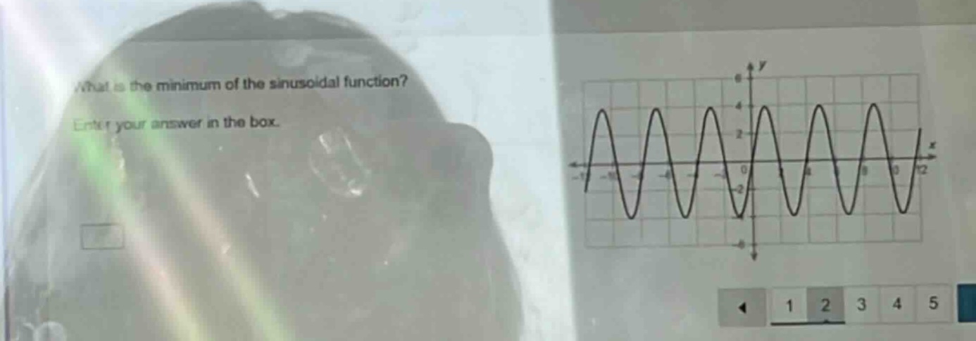 what is the minimum of the sinusoidal function? enter your answer in the box.