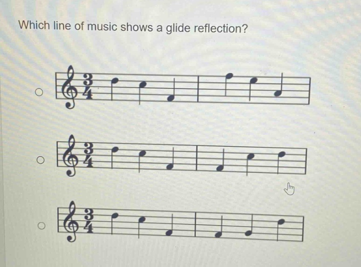 which line of music shows a glide reflection?