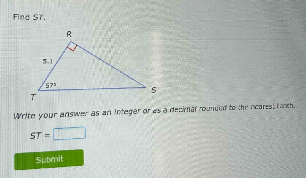 find st.\nwrite your answer as an integer or as a decimal rounded to the nearest tenth.\nst =