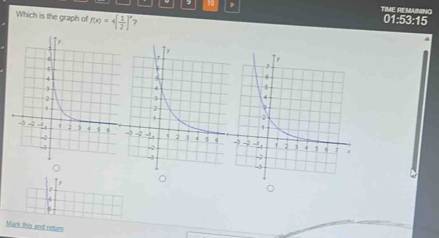 which is the graph of $f(x)=4(\\frac{1}{2})^x$?