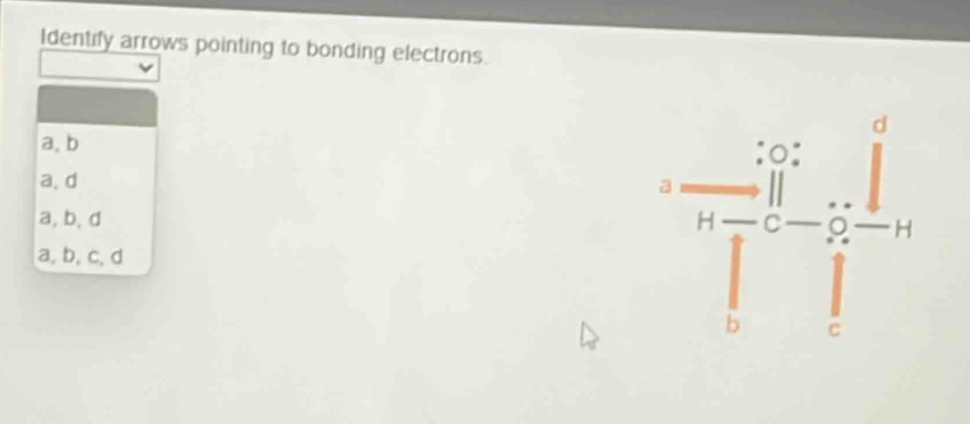 identify arrows pointing to bonding electrons