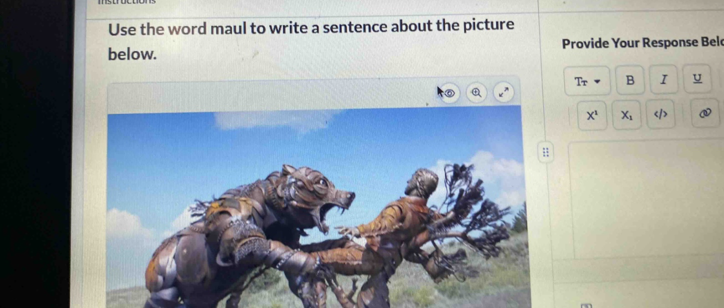 use the word maul to write a sentence about the picture below.