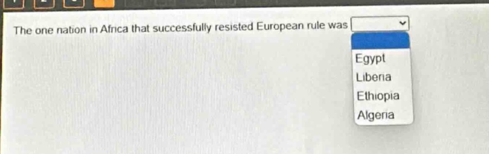 the one nation in africa that successfully resisted european rule was