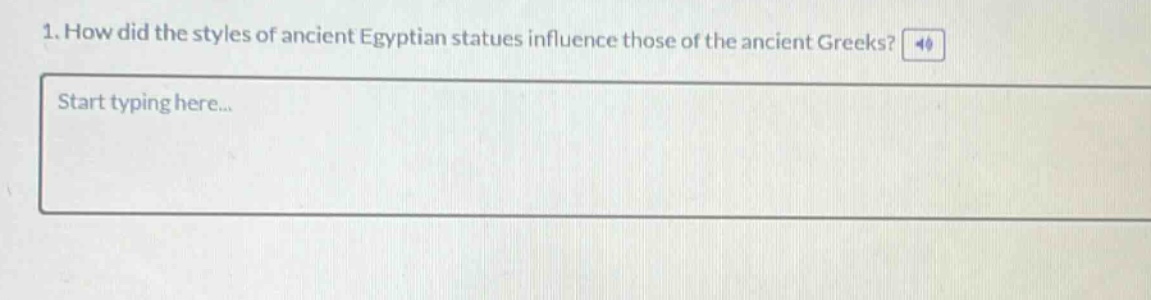 1. how did the styles of ancient egyptian statues influence those of the ancient greeks?
