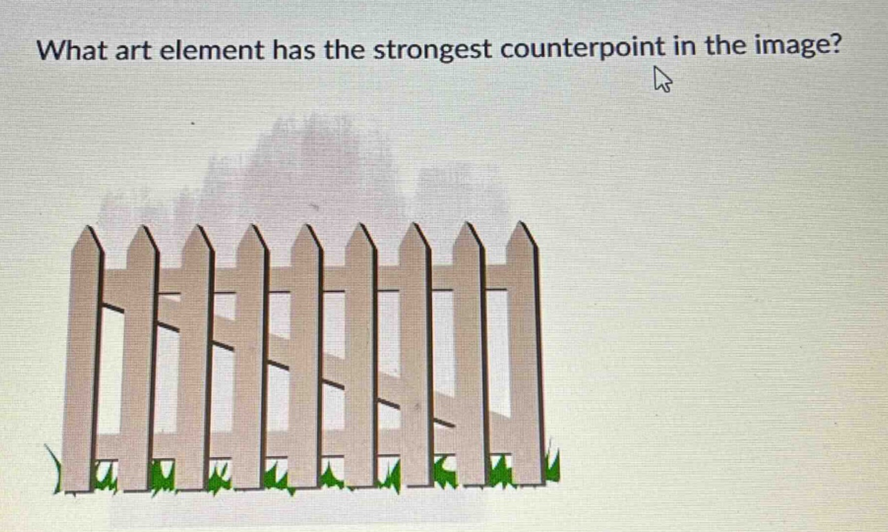 what art element has the strongest counterpoint in the image?
