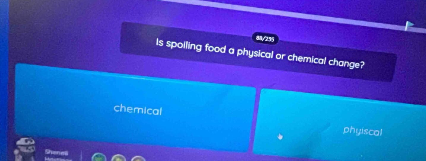 is spoiling food a physical or chemical change?\nchemical\nphysical