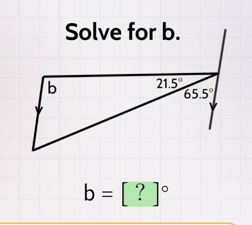 solve for b.\nb = ?°