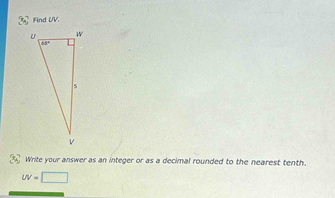 find uv.\nwrite your answer as an integer or as a decimal rounded to the nearest tenth.\nuv =