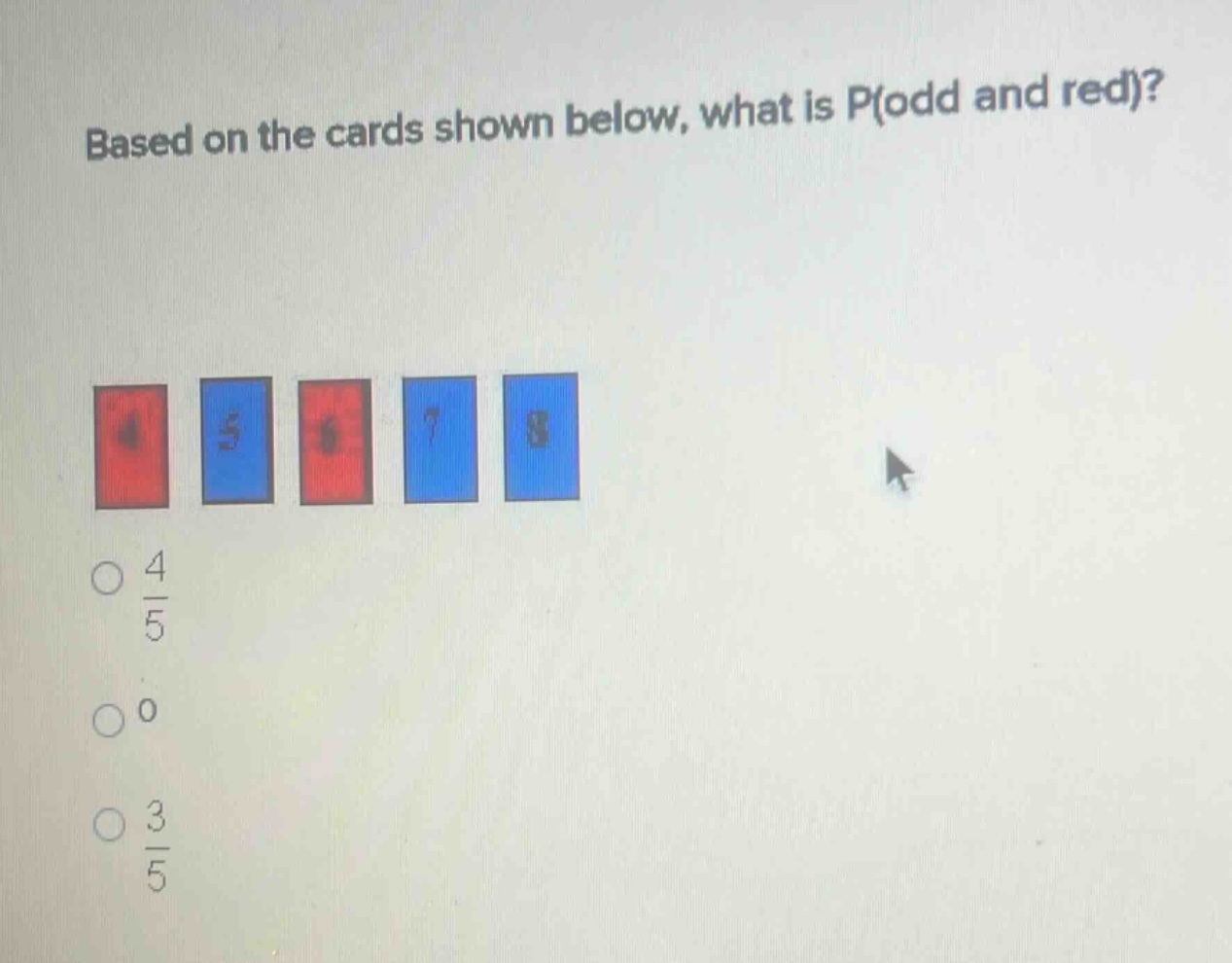 based on the cards shown below, what is p(odd and red)?