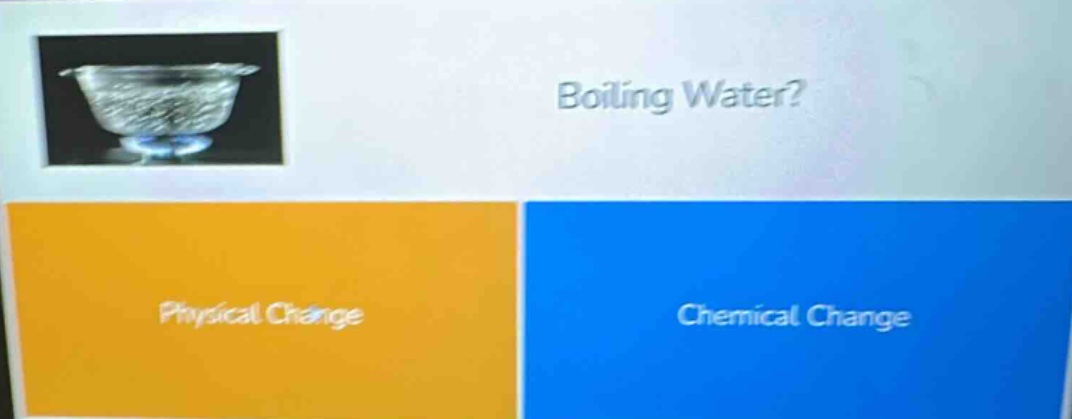 boiling water? physical change chemical change