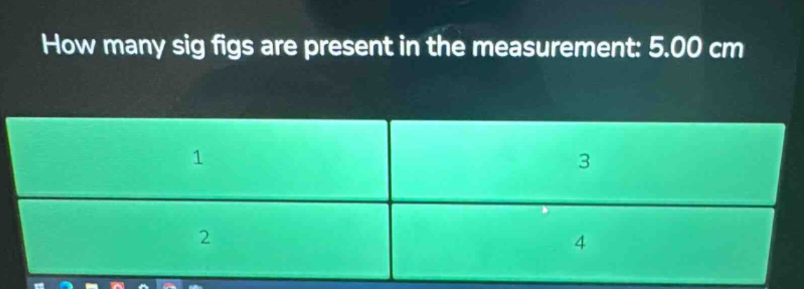 how many sig figs are present in the measurement: 5.00 cm