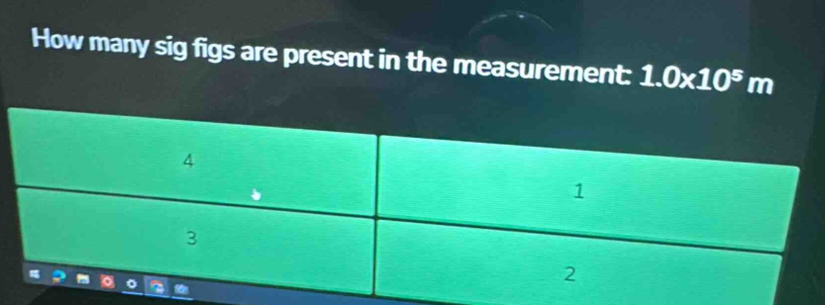 how many sig figs are present in the measurement: 1.0x10^5 m