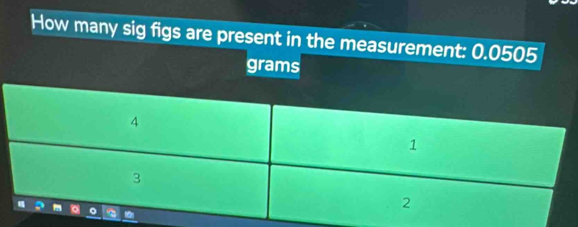 how many sig figs are present in the measurement: 0.0505 grams