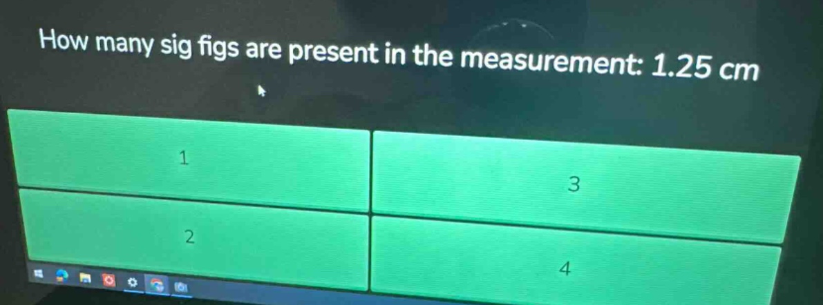 how many sig figs are present in the measurement: 1.25 cm
