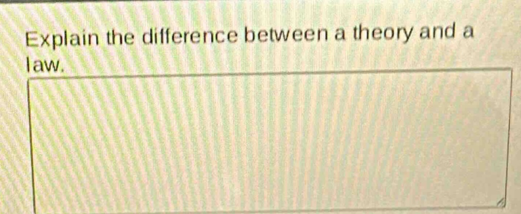 explain the difference between a theory and a law.