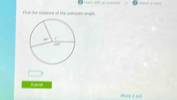 find the measure of the unknown angle.