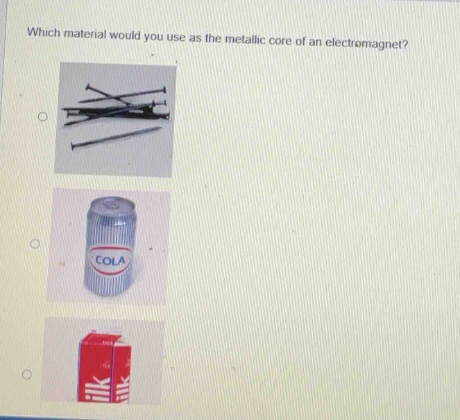 which material would you use as the metallic core of an electromagnet?