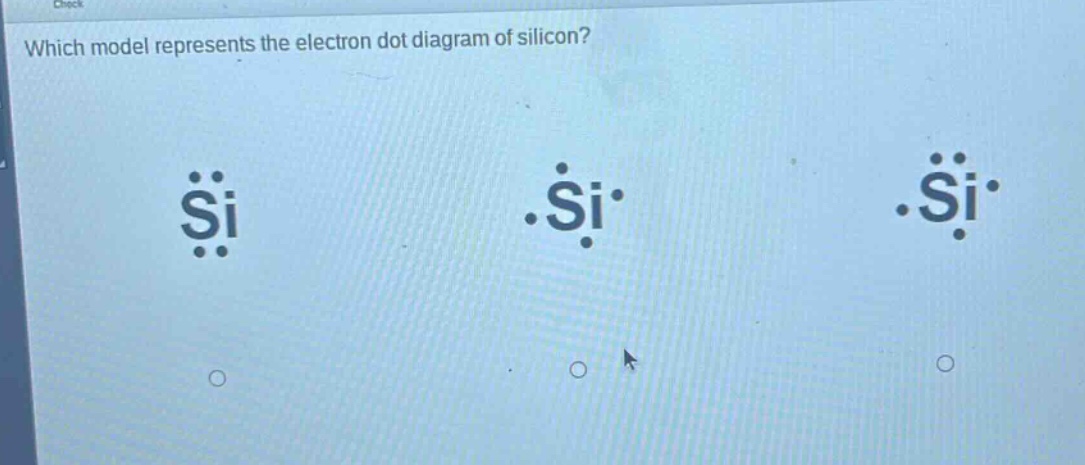 which model represents the electron dot diagram of silicon?