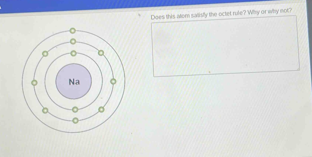 does this atom satisfy the octet rule? why or why not?