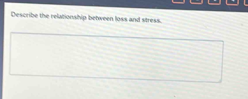 describe the relationship between loss and stress.