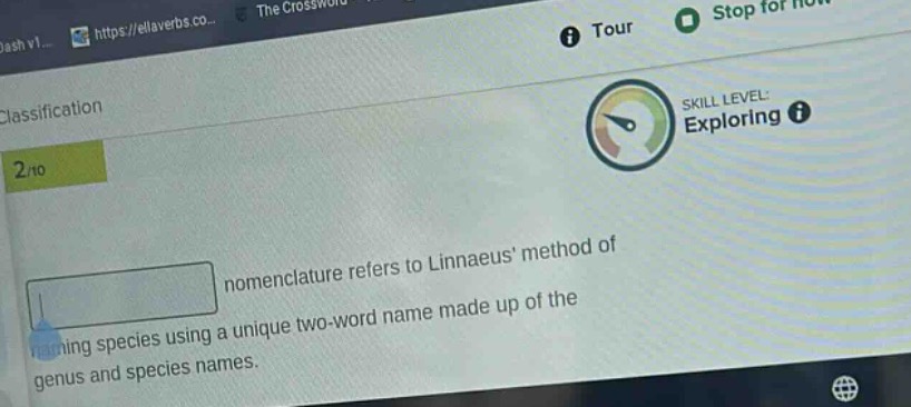 nomenclature refers to linnaeus method of naming species using a unique two - word name made up of the genus and species names.