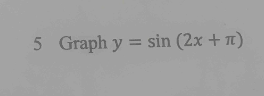 5 graph y = sin (2x + π)