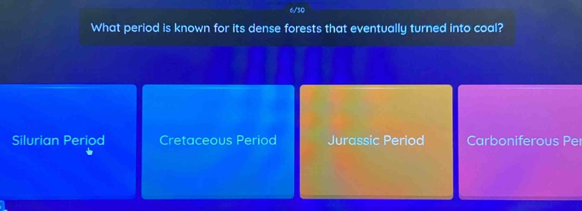 what period is known for its dense forests that eventually turned into coal? silurian period cretaceous period jurassic period carboniferous period