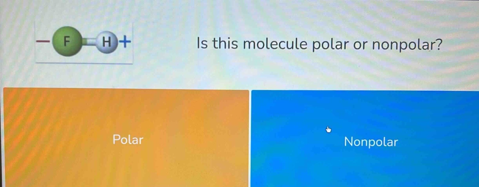 is this molecule polar or nonpolar? polar nonpolar