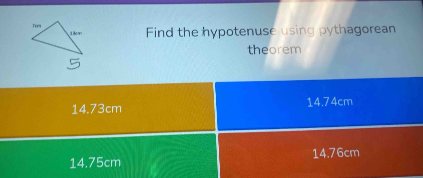 find the hypotenuse using pythagorean theorem