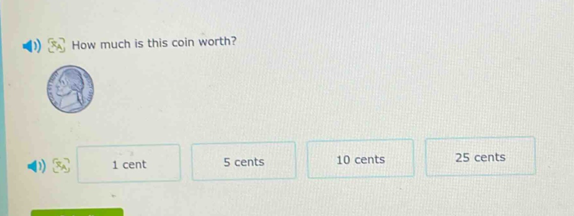 how much is this coin worth? 1 cent 5 cents 10 cents 25 cents