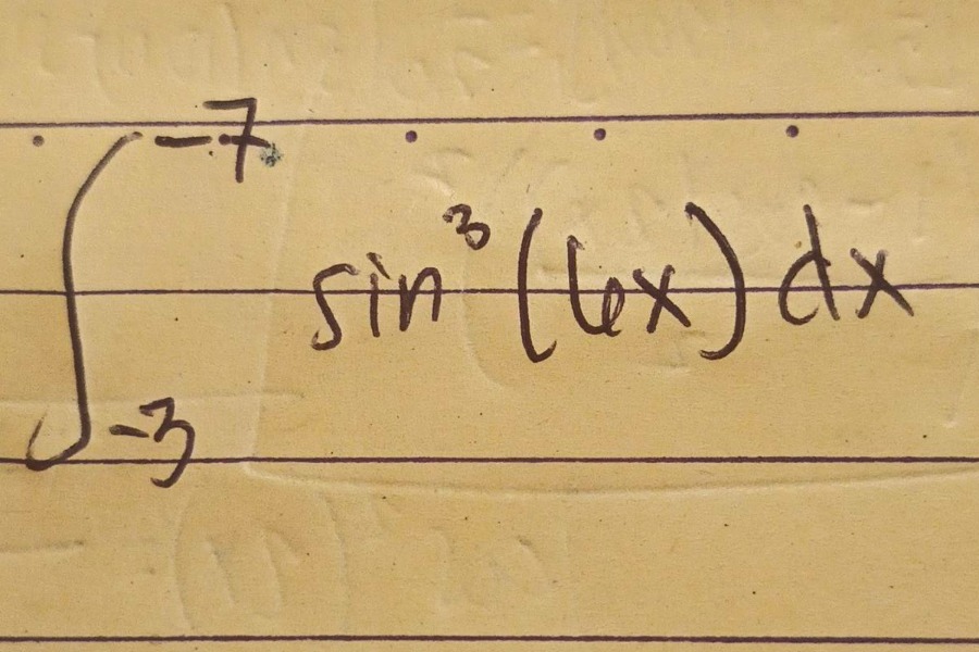 \\(\\int_{-3}^{-7} sin^{3}(6x)dx\\)
