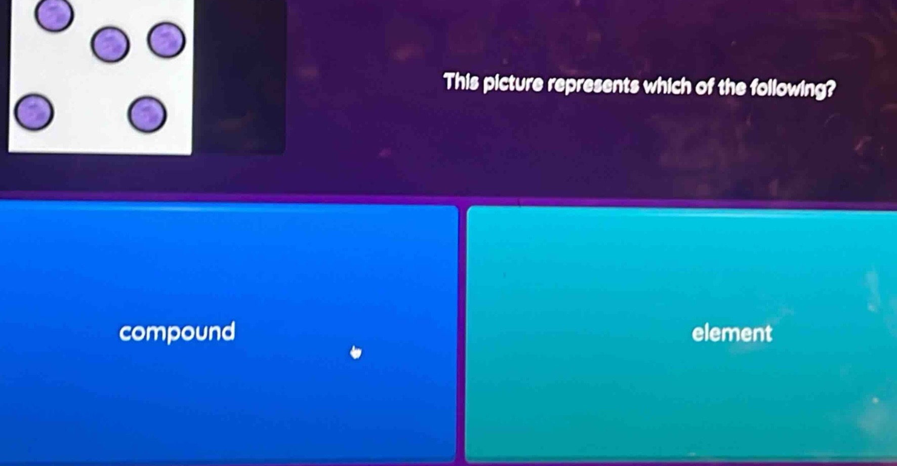 this picture represents which of the following? compound element