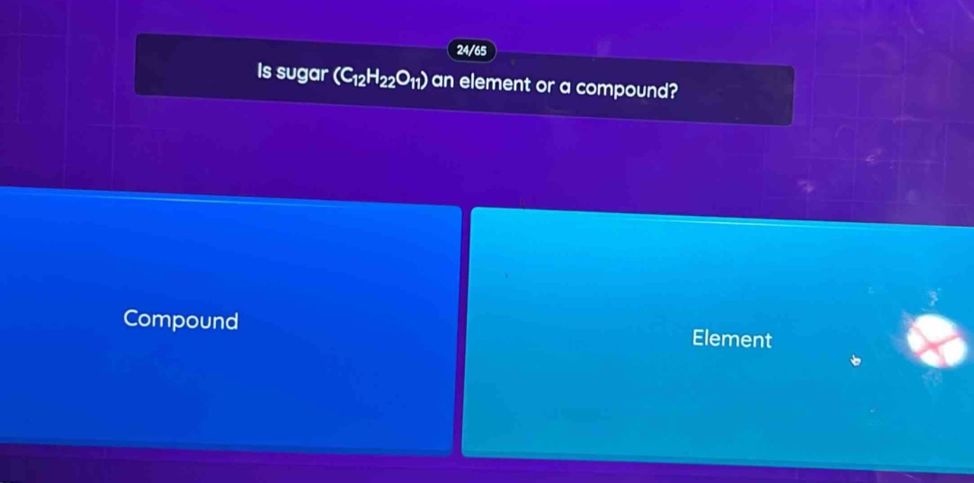 is sugar (c₁₂h₂₂o₁₁) an element or a compound?\ncompound\nelement