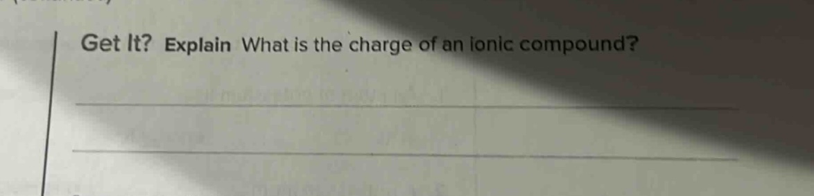 get it? explain what is the charge of an ionic compound?
