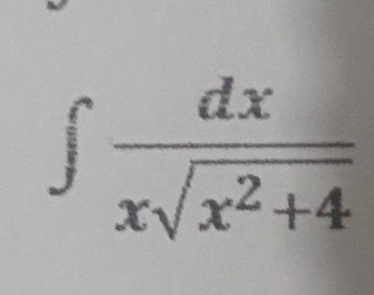 $int\frac{dx}{xsqrt{x^{2}+4}}$