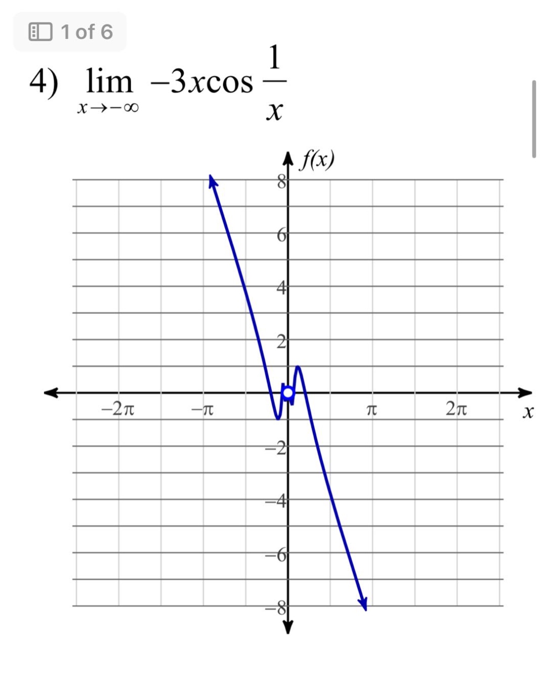 4) $lim_{x \to -infty}-3xcos\frac{1}{x}$