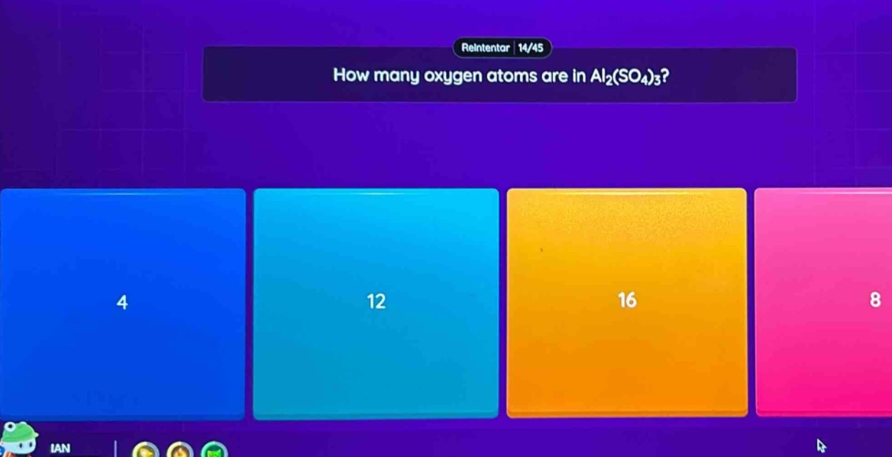 how many oxygen atoms are in al₂(so₄)₃?