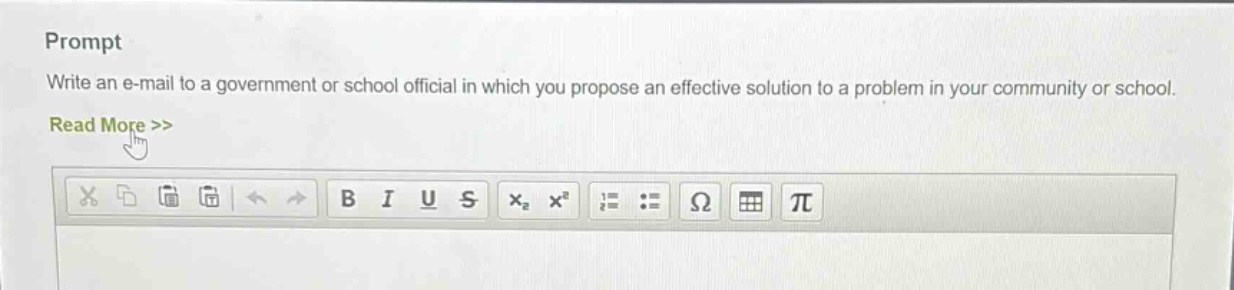 prompt\nwrite an e - mail to a government or school official in which you propose an effective solution to a problem in your community or school.\nread more >>
