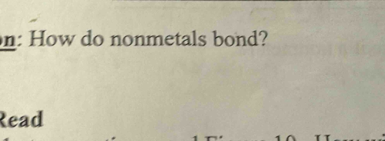 how do nonmetals bond?