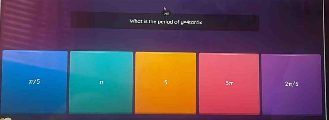 what is the period of y = 4tan5x