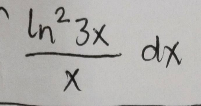 $int\frac{ln^{2}3x}{x}dx$