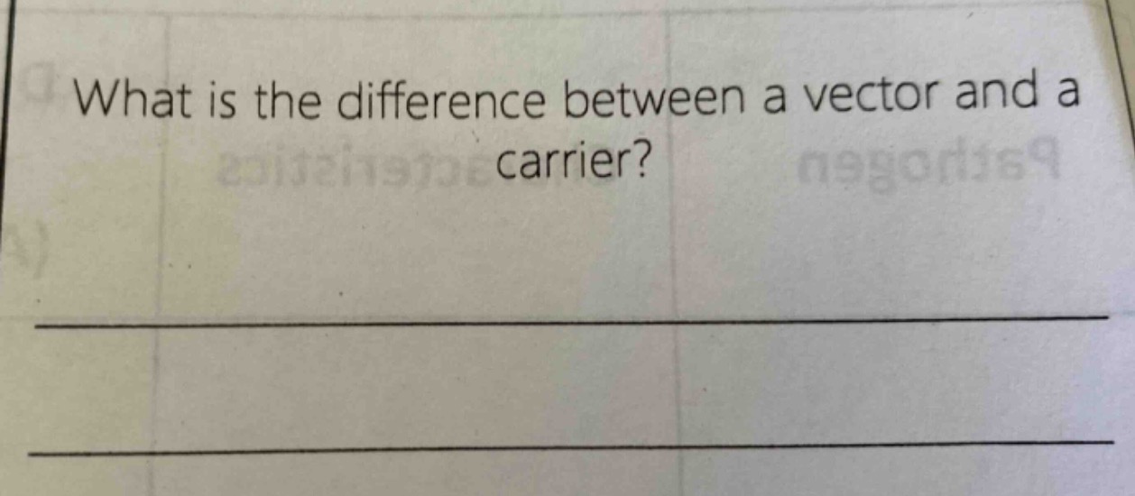 what is the difference between a vector and a carrier?
