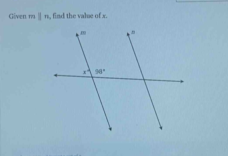 given ( m parallel n ), find the value of ( x ).